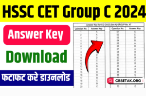 HSSC CET Group C Answer Key 2024 Download